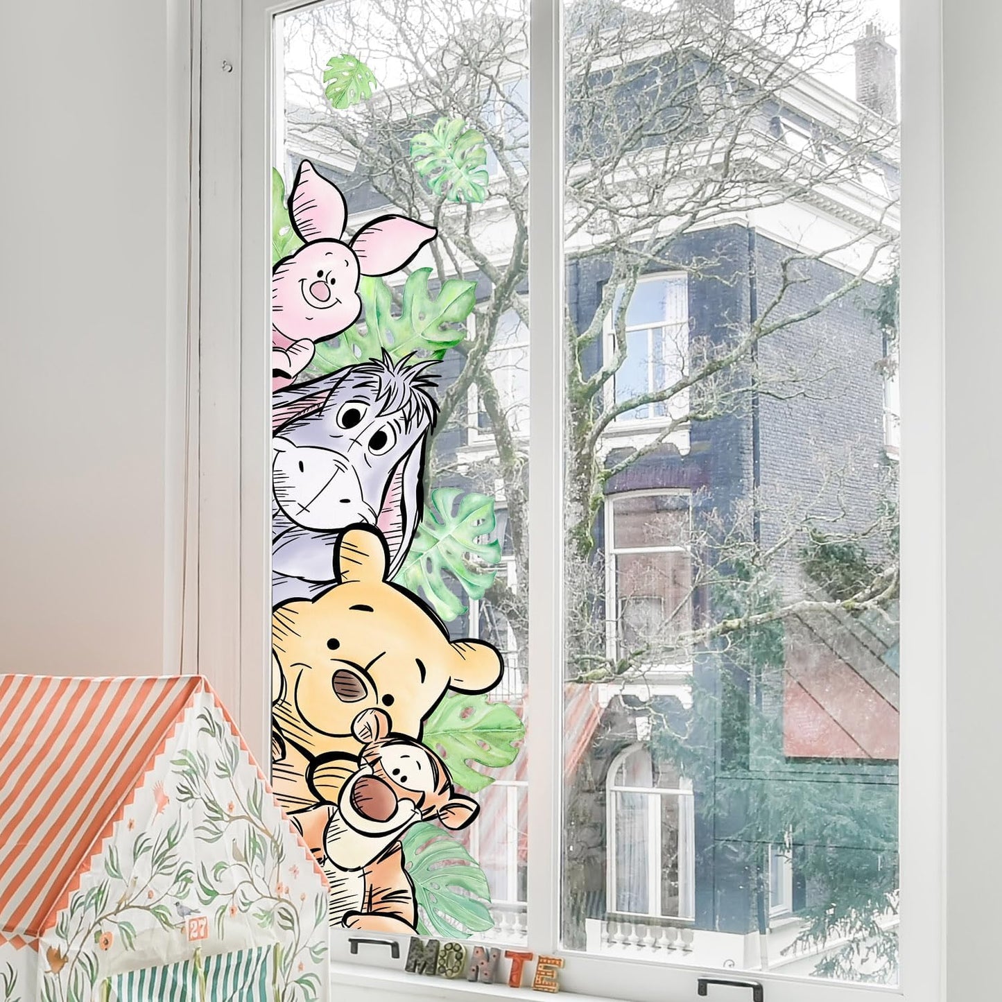 Winnie Wall Stickers for Kids, Winnie Character Wall Stickers, The Pooh Party Decorations, Winnie Removable Stickers for Baby Kids Nursery Children Room Bedroom Living Room Playroom Wall Decoration