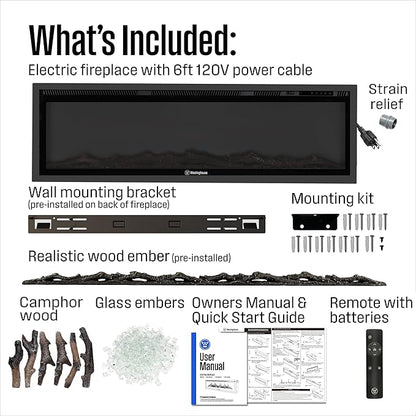 Westinghouse 60 Inch Electric Fireplace Heater, Compatible - Image 8