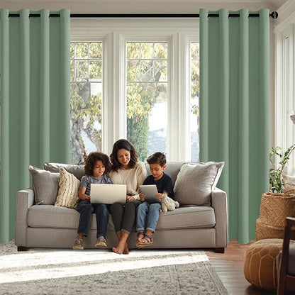 JIUZHEN Light Sage Blackout Curtains - Image 3