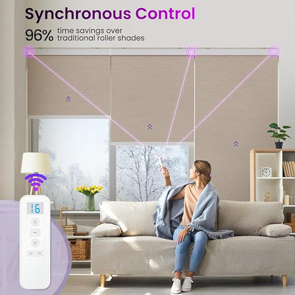 Astomi Motorized Roller Shades for Windows, Smart Blinds, Voice Control - Image 2