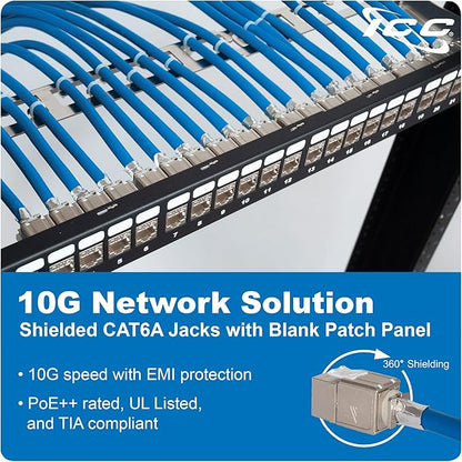 ICC 24-Port CAT6A Keystone Shielded 1U Patch Panel - Image 2