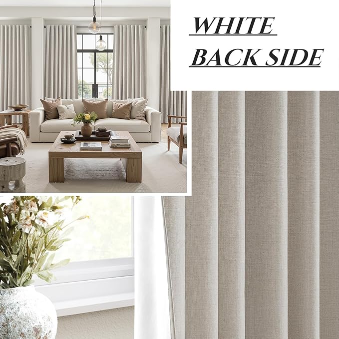 Room Darkening Curtains 72 Inches Long 2 Panels Burg, Rich Linen Heavy - Image 6