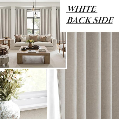 Room Darkening Curtains 72 Inches Long 2 Panels Burg, Rich Linen Heavy - Image 6