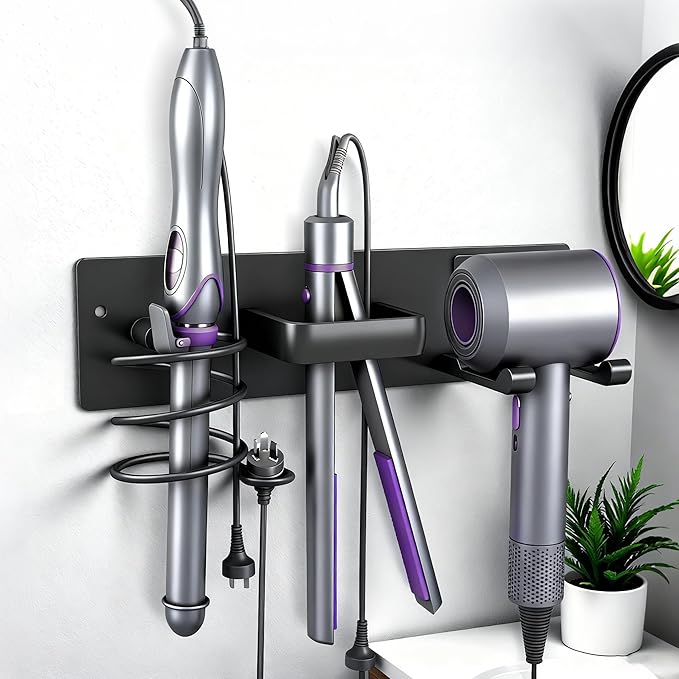 Dovyn Blow Dryer Holder Wall Mount, 3 in 1 Bathroom Hair Tool Organizer by Dovyn