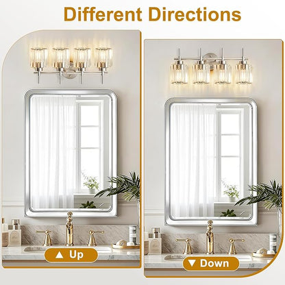 EJIAXIN Crystal Bathroom Vanity Lights, 4 Light Bath Mirror Light Brushed - Image 8
