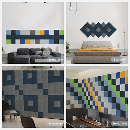 Amantech 12 Pack Acoustic Panels Self Adhesive Sound Proof Foam, High Density - Image 7