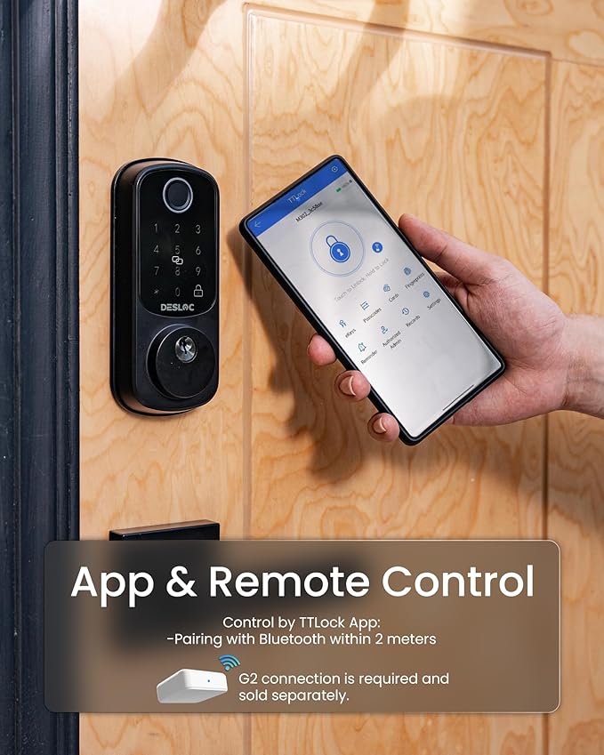 DESLOC Smart Door Lock B200, Smart Deadbolt Lock, Keyless Entry Door Lock - Image 3