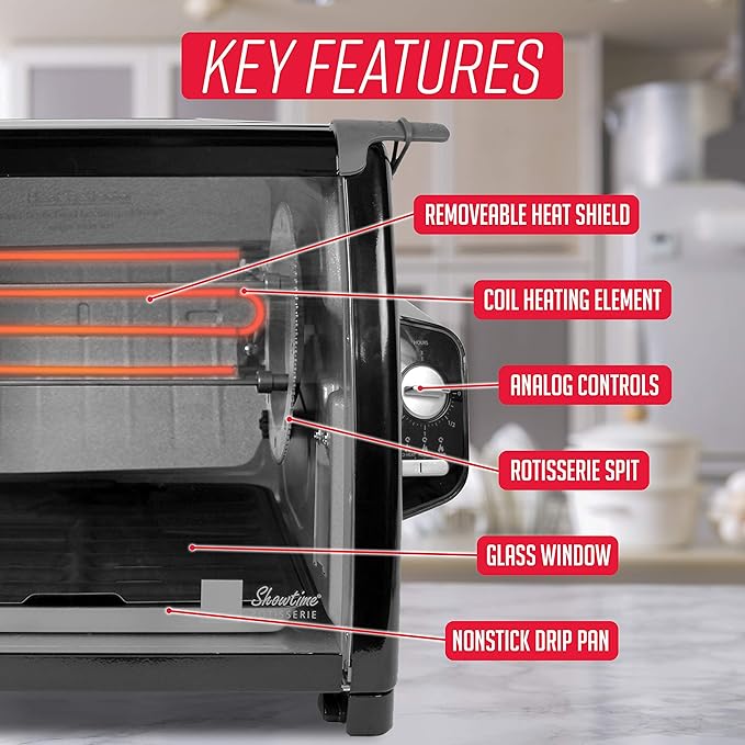 Ronco Showtime Large Capacity Rotisserie & BBQ Oven Modern Edition, Simple - Image 4