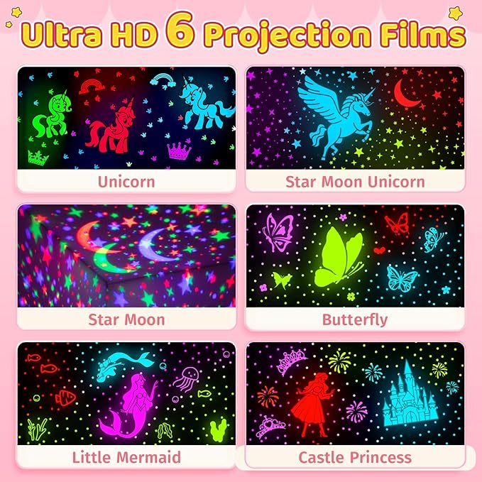Onefire Girls Toys for Girl Gifts, 6 Films Light Projector Unicorn Toys for - Image 7