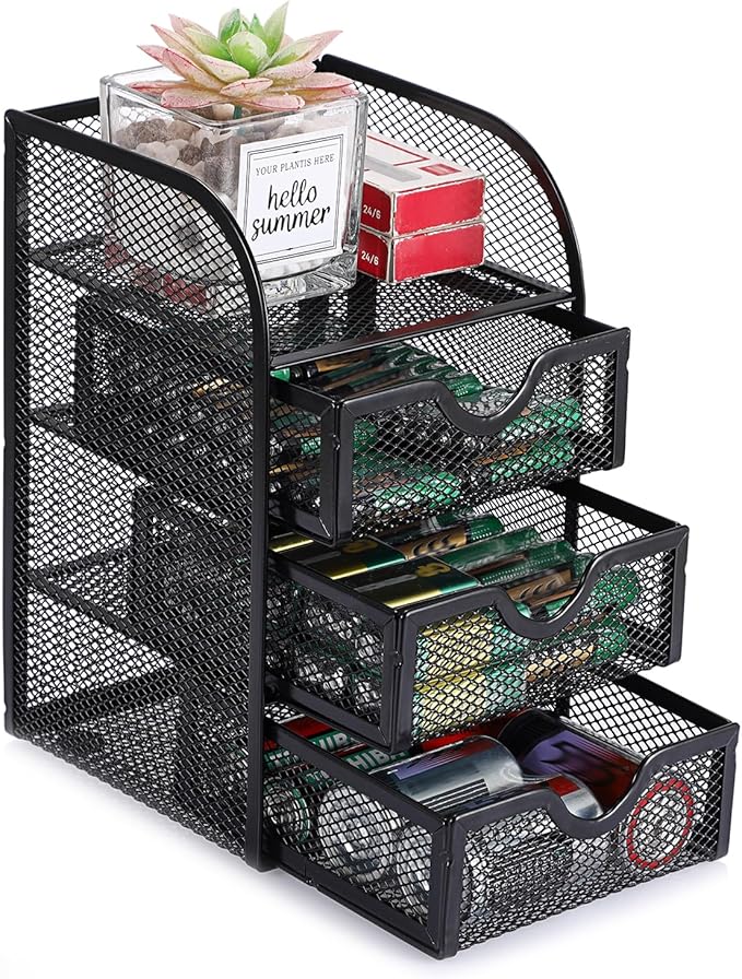 BTSKY Metal Mesh Battery Storage Organizer by BTSKY