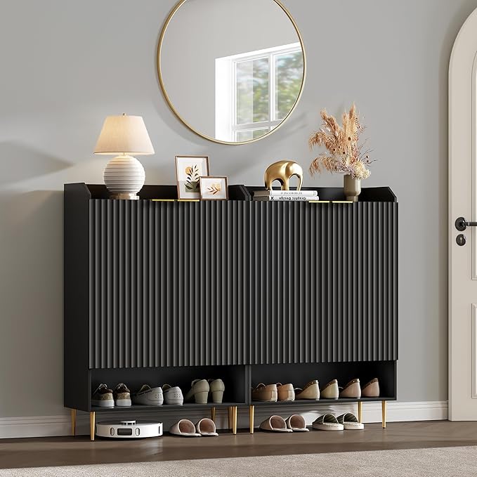SICOTAS Shoe Cabinet with Fluted Doors - Image 7