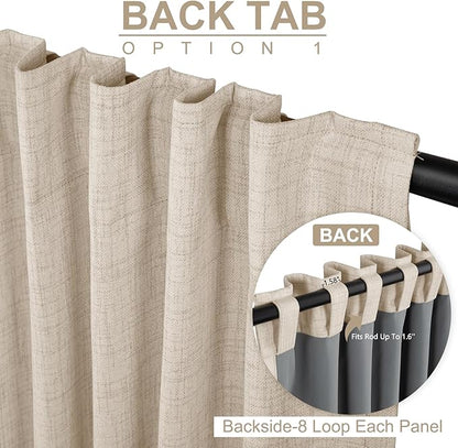 100% Blackout Shield Linen Blackout Curtains - Image 3
