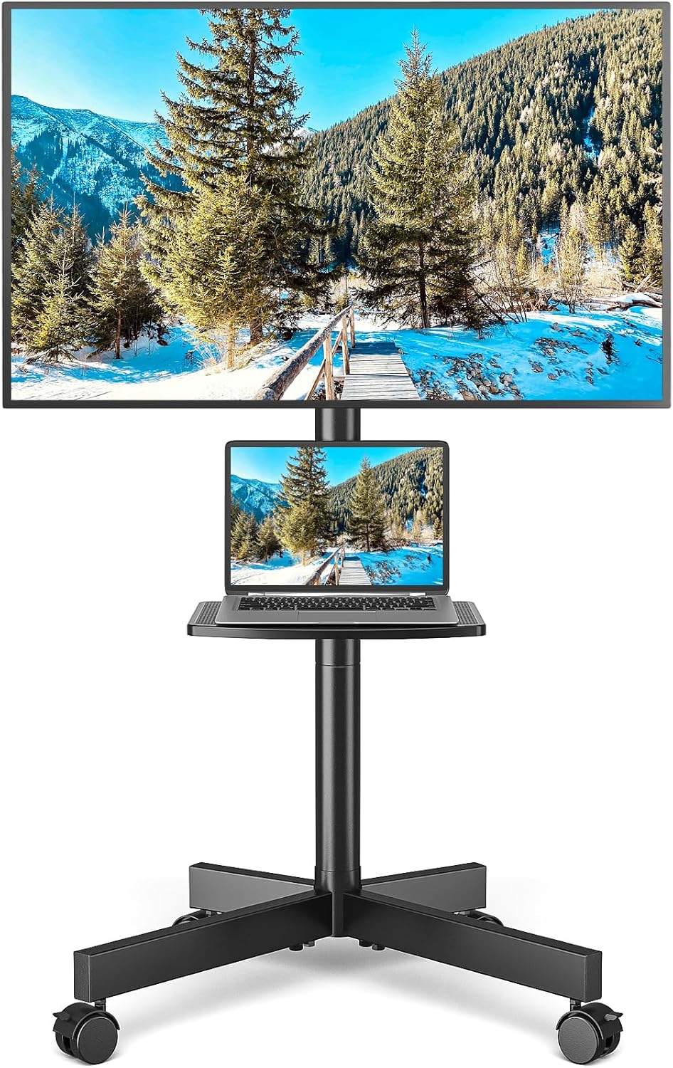 rfiver rolling tv stand with shelf for 23-65, main product view