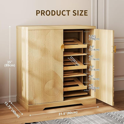 Vlsrka Shoe Cabinet Storage for Entryway, 6-Tier Rotating Shoe Cabinet - Image 2