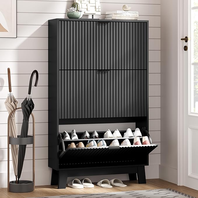 Shoe Cabinet Storage for Entryway by HUANLEGO