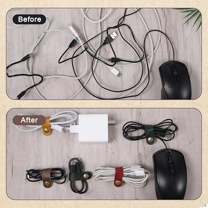 20 PCS PU Leather Cord Organizer - Image 7