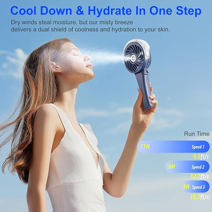 HandFan 2025 Upgraded Portable Misting Fan, Two Button Easy Operation, Handheld - Image 5