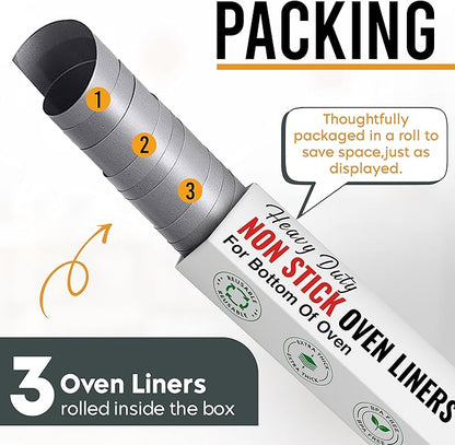 Non Stick Oven Liners for Bottom of Oven, 3 Pack Large Heavy Duty Mats - Image 9