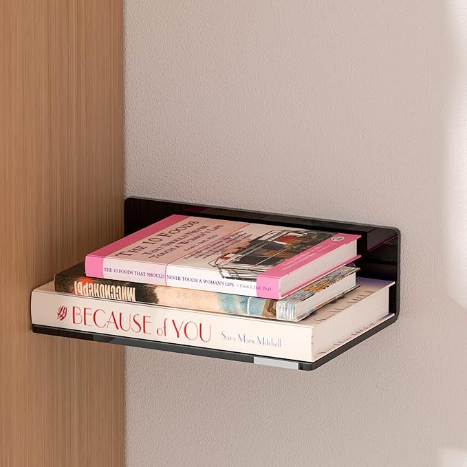 9 Inches Acrylic Wall Shelves 2 Pack, Floating Shelf - Image 6