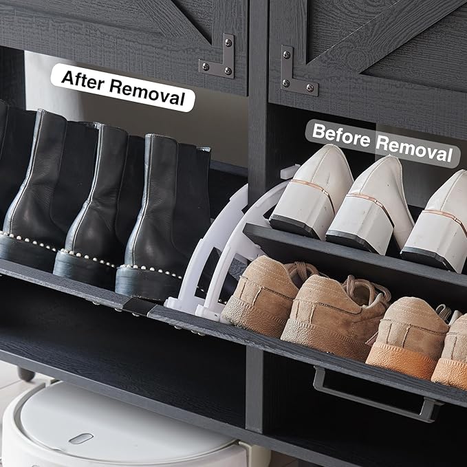 Shoe Storage Cabinet, Farmhouse Shoe Organizer - Image 7