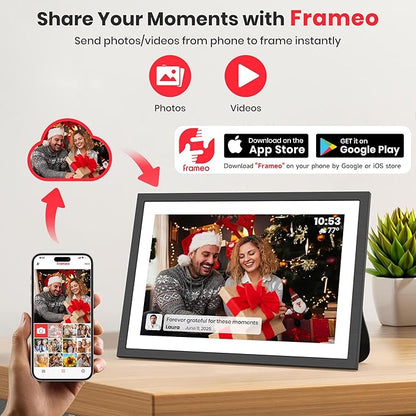 2K 64GB Frameo 10.1 Inch Digital Picture Frame, Smart WiFi Electronic Photo - Image 2