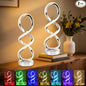 Modern Spiral RGB Table Lamp, Touch Dimmable Bedside Lamp, 7 Colors 10 Light by Adebime