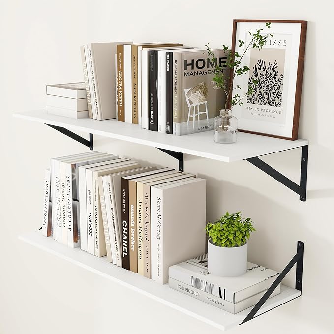 Heimlove White Deep Floating Shelves by Heimlove