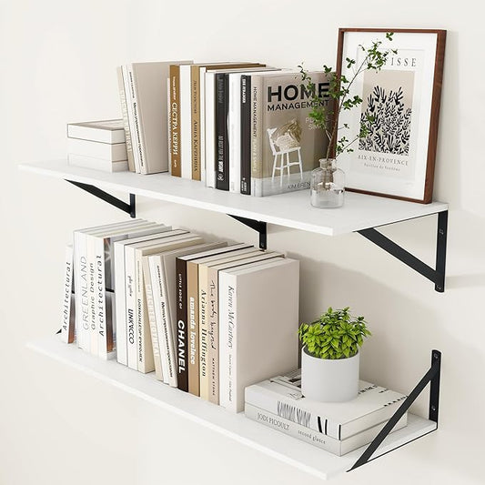 Heimlove White Deep Floating Shelves by Heimlove
