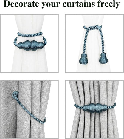 Nieffeiy Magnetic Curtain Tiebacks Outdoor Curtain Tie Backs Rope Decorative - Image 4