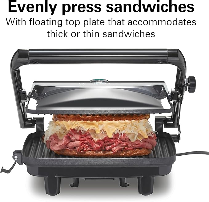 Hamilton Beach Panini Press Sandwich Maker & Electric Indoor Grill - Image 4