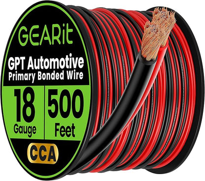 GEARit 18 Gauge Wire - 500ft Black/Red - 2 Conductor CCA by GEARit