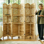 Svimi Room Divider with Shelves, 68.9inch Wood Carved and Louvered Wall Divider by Svimi