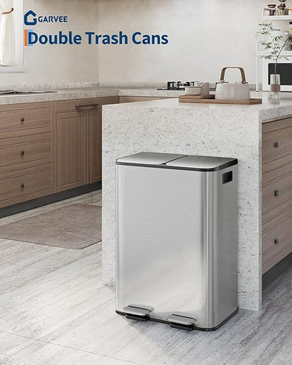 Garvee Trash Can, 2 x 8 gal Garbage Can - Image 2