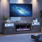 VITESSE TV Stand with 36" inch Electric Fireplace Up to 90" TVs, LED Light by Vitesse