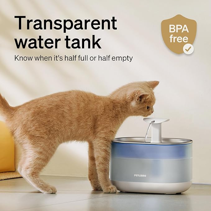 PETLIBRO Cat Water Fountain Stainless Steel, Ultra Quiet, 71fl oz/2.1L - Image 4