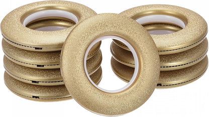 uxcell 24 Pack Curtain Grommets 1-9/16 inch (40mm) Inner Dia Low Noise Sliding Sheers Rings Plastic Curtain Hole Eyelet Rings, Gold Tone