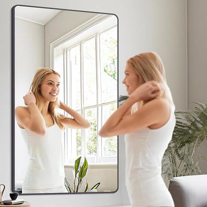 30" x 55"Bathroom Mirror, Matte Black Wall Mirror - Image 4