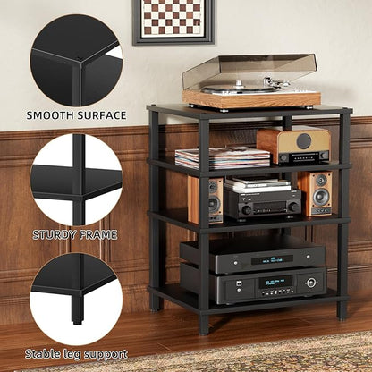 LELELINKY 4-Tier AV Media Player Stand Set of 2, Wooden TV Stand, Game Console - Image 6