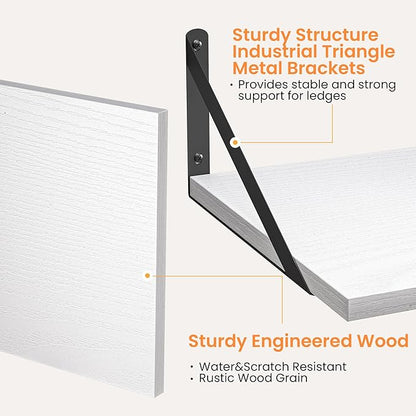 Heimlove White Deep Floating Shelves - Image 4
