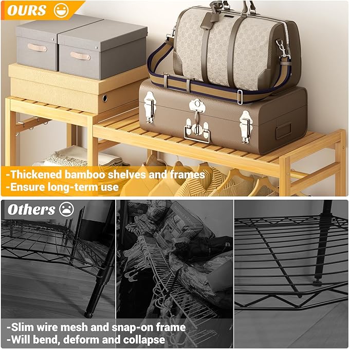 Homykic Bamboo Clothes Rack Garment Rack - Image 6