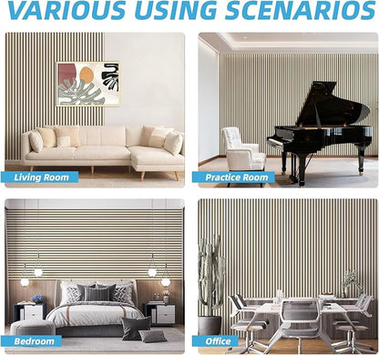 Art3d 4-Piece 94 x 12.6 Inch Acoustic Lightweight Slat Wall Panel - Image 8