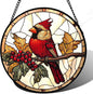 DASTOLL Stained Glass Window Hanging, Birds on a Branch Cardinal Sun Catchers by DASTOLL