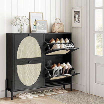 IRONCK Rattan Shoe Cabinet Storage - Image 2