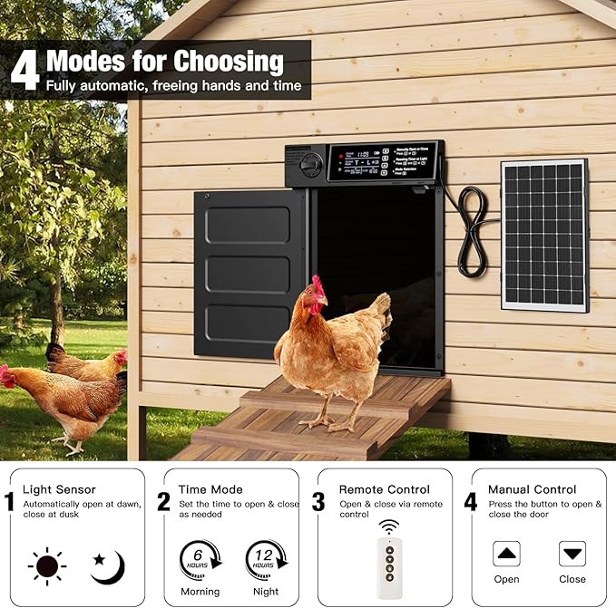 Automatic Chicken Coop Door, Large Size Solar Powered Coop Door - Image 2