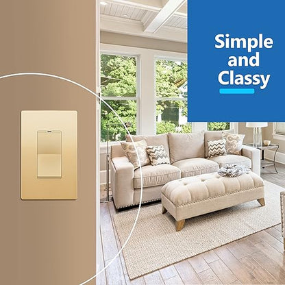 LIDER Minimalist Design Matte Finish Lighted 4-Way Decorator Light Switch - Image 7
