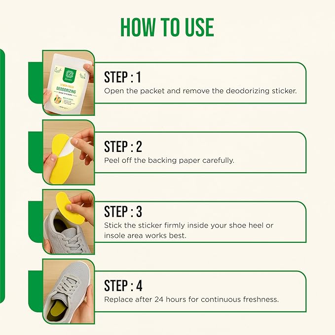 Natural Shoe Deodorant Stickers, Odor Remover Patches - Image 5