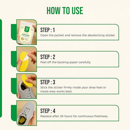 Natural Shoe Deodorant Stickers, Odor Remover Patches - Image 5