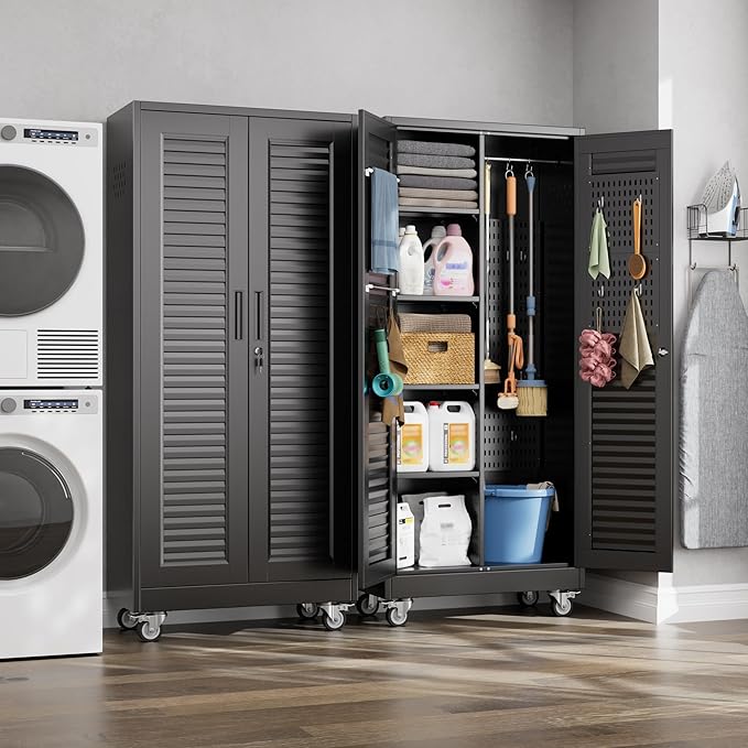 Mop and Broom Closet Storage Cabinet - Image 4