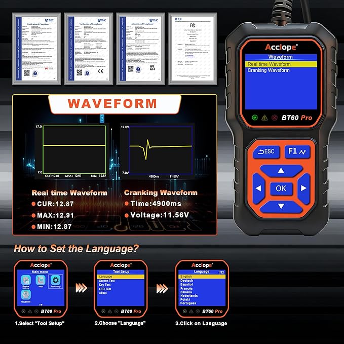 BT60 Pro Acclope Car Battery Tester - Image 12