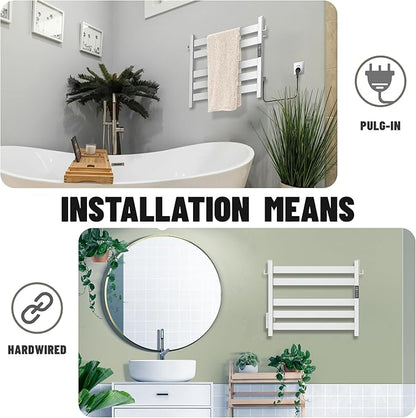 K&KALONZO Towel Warmer for Bathroom, Wall-Mounted 5-Bar Heated Towel Rack - Image 4